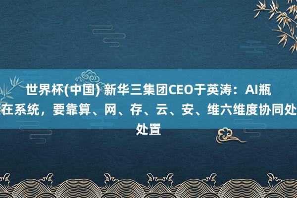世界杯(中国) 新华三集团CEO于英涛：AI瓶颈在系统，要靠算、网、存、云、安、维六维度协同处置