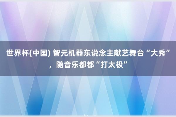 世界杯(中国) 智元机器东说念主献艺舞台“大秀”，随音乐都都“打太极”