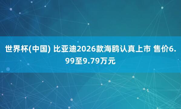 世界杯(中国) 比亚迪2026款海鸥认真上市 售价6.99至9.79万元