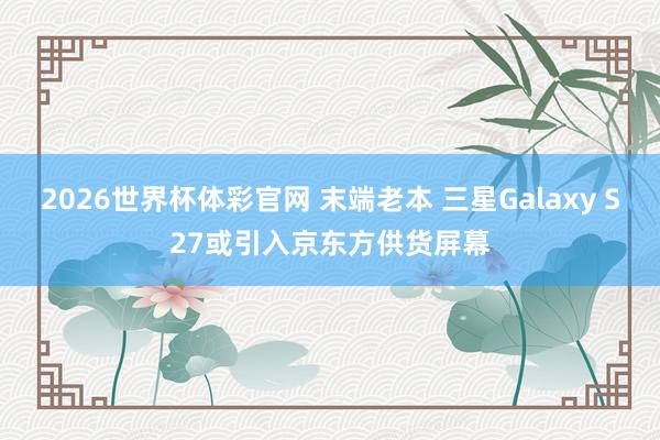 2026世界杯体彩官网 末端老本 三星Galaxy S27或引入京东方供货屏幕