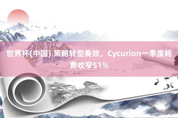 世界杯(中国) 策略转型奏效，Cycurion一季度耗费收窄51%