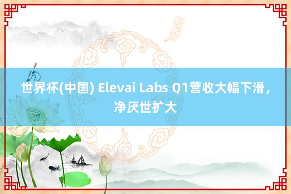 世界杯(中国) Elevai Labs Q1营收大幅下滑，净厌世扩大