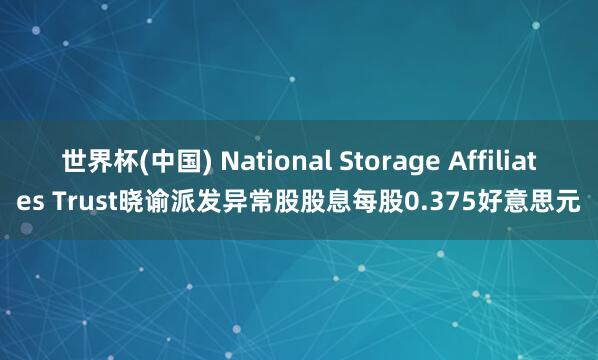 世界杯(中国) National Storage Affiliates Trust晓谕派发异常股股息每股0.375好意思元