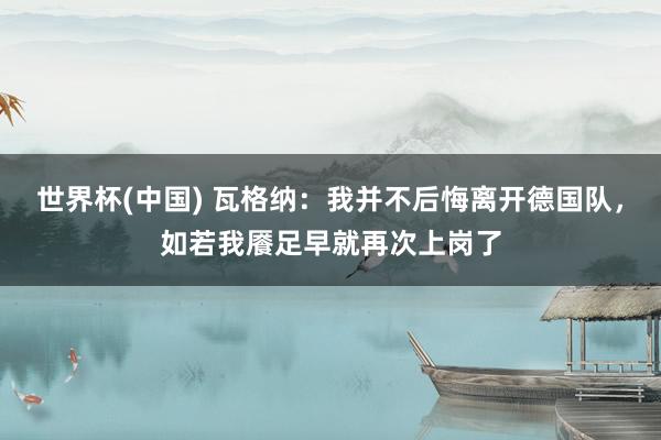 世界杯(中国) 瓦格纳：我并不后悔离开德国队，如若我餍足早就再次上岗了