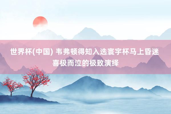 世界杯(中国) 韦弗顿得知入选寰宇杯马上昏迷 喜极而泣的极致演绎
