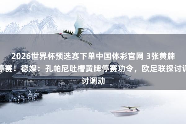 2026世界杯预选赛下单中国体彩官网 3张黄牌就停赛！德媒：孔帕尼吐槽黄牌停赛功令，欧足联探讨调动