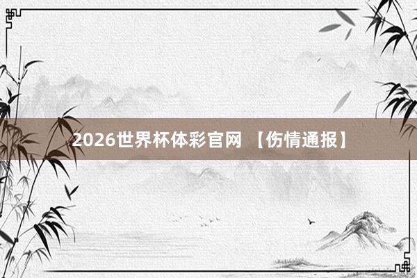 2026世界杯体彩官网 【伤情通报】