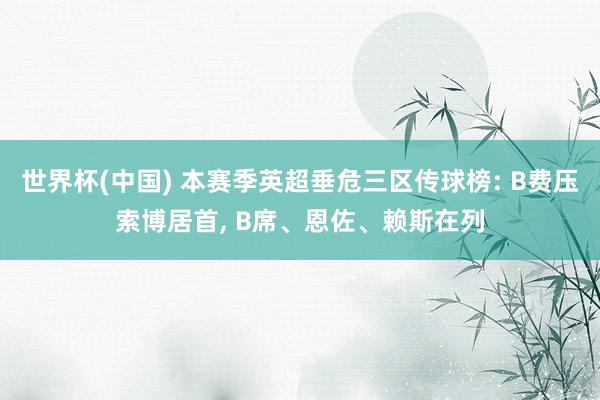 世界杯(中国) 本赛季英超垂危三区传球榜: B费压索博居首， B席、恩佐、赖斯在列