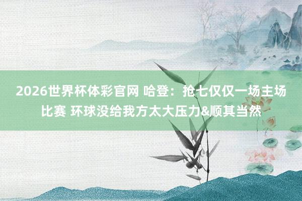 2026世界杯体彩官网 哈登：抢七仅仅一场主场比赛 环球没给我方太大压力&顺其当然