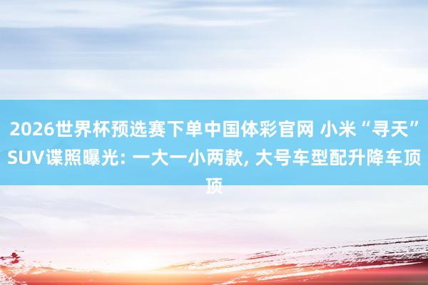 2026世界杯预选赛下单中国体彩官网 小米“寻天”SUV谍照曝光: 一大一小两款， 大号车型配升降车顶