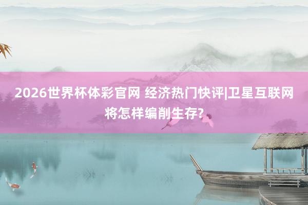 2026世界杯体彩官网 经济热门快评|卫星互联网将怎样编削生