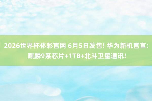 2026世界杯体彩官网 6月5日发售! 华为新机官宣: 麒麟9系芯片+1TB+北斗卫星通讯!