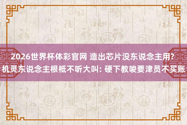 2026世界杯体彩官网 造出芯片没东说念主用? 机灵东说念主根柢不听大叫: 硬下教唆要津员不买账