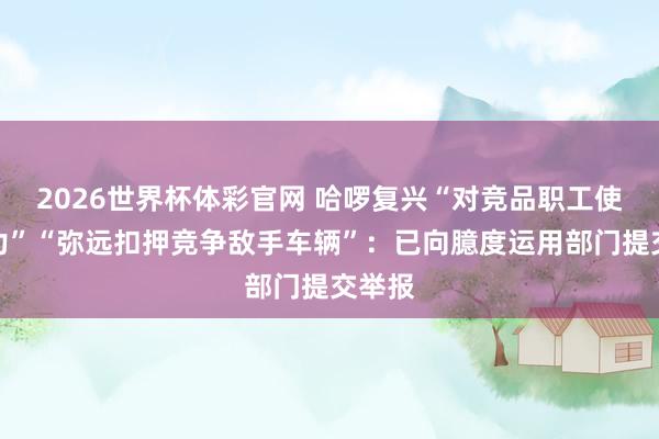 2026世界杯体彩官网 哈啰复兴“对竞品职工使用暴力”“弥远扣押竞争敌手车辆”：已向臆度运用部门提交举报