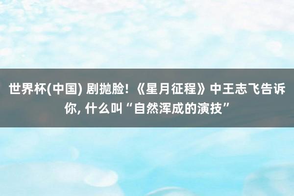世界杯(中国) 剧抛脸! 《星月征程》中王志飞告诉你, 什么叫“自然浑成的演技”