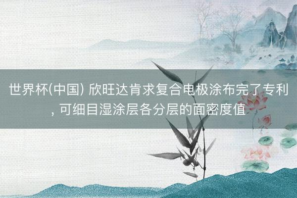 世界杯(中国) 欣旺达肯求复合电极涂布完了专利, 可细目湿涂层各分层的面密度值